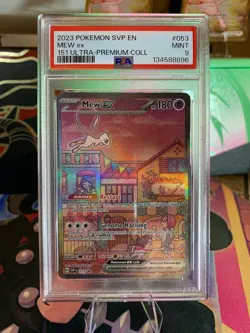 2023 POKEMON SVP EN-SV BLACK STAR PROMO 151 ULTRA-PREM COLL #053 MEW EX PSA 9 - Image 1