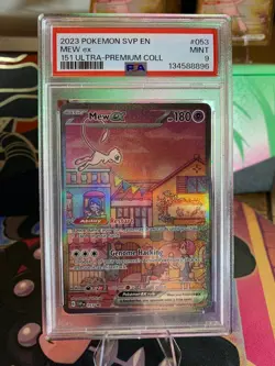 2023 POKEMON SVP EN-SV BLACK STAR PROMO 151 ULTRA-PREM COLL #053 MEW EX PSA 9 - Image 2