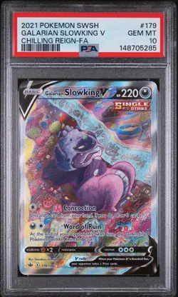 2021 Pokemon SWSH Galarian Slowking v Chilling Reign Alt Art PSA 10 - Image 1