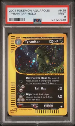 2003 POKEMON AQUAPOLIS #H28 TYRANITAR-HOLO PSA 9 - Image 1