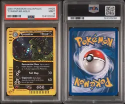 2003 POKEMON AQUAPOLIS #H28 TYRANITAR-HOLO PSA 9 - Image 3