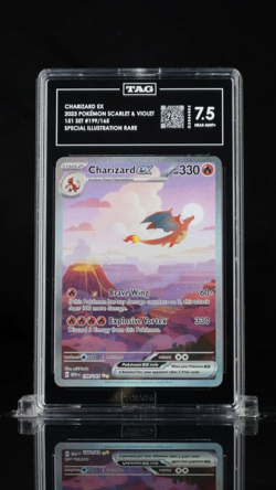 2023 Pokemon 151 Charizard ex 199/165 Special Illustration Rare TAG 7.5 - Image 1
