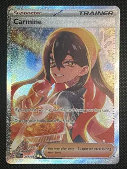 Pokemon Carmine 217/167 Trainer Full Art Holo Twilight Masquerade Special Rare - Image 1