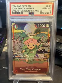 One Piece CCG TCG Tony Tony.Chopper 1st Anniversary Set PSA10 - Image 1