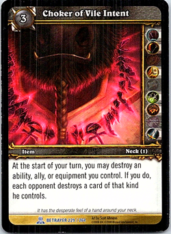 Choker Of Vile Intent 229/264 World Of Warcraft Servants Of The Betrayer LP - Image 1
