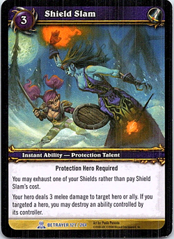 Shield Slam 121/264 World Of Warcraft Servants Of The Betrayer Light Play - Image 1