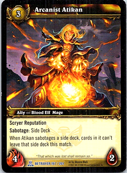 Arcanist Atikan 197/264 World Of Warcraft Servants Of The Betrayer Light Play - Image 1