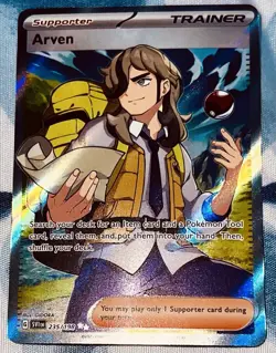 Pokemon TCG Arven 235/198 Scarlet & Violet Base Set Trainer Card Rare Holo NM - Image 1