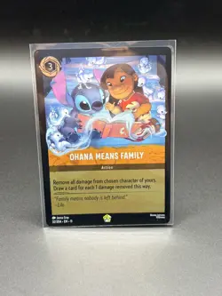 Disney Lorcana Ohana Means Family Action Card Stitch & Lilo 32/204 Regular - Image 3