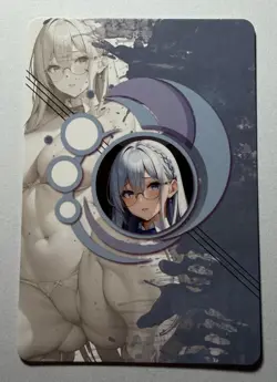 SEXY HEROINE WAIFU Busty Blue Hair Girl ACG PREMIUM HOLOFOIL CARD NM - Image 2