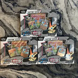 Lot of 3 Pokemon Black Bolt White Flare Victini Illustration Collection - Sealed - Image 1