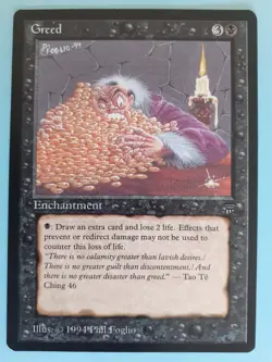 MTG Greed - LEGENDS - NM - Vintage Magic The Gathering from Dawn* - Image 1