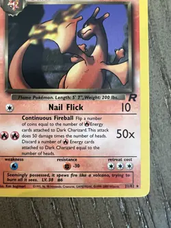 Pokemon Dark Charizard TCG Non-Holo Rare Card 21/82 - Image 3