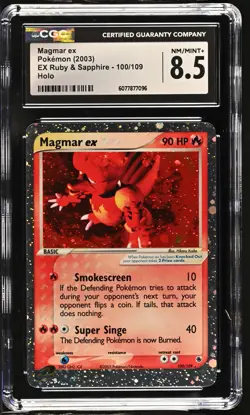 CGC 8.5 Magmar ex 2003 EX Ruby & Sapphire 100/109 Holo Pokemon Card - Image 1
