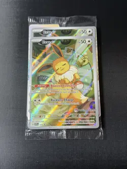 Pokemon TCG Prismatic Evolutions ETB Pokemon Center Stamped: Eevee SVP173 Sealed - Image 1