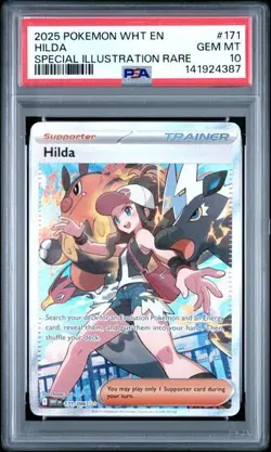PSA 10 2025 POKEMON WHT EN-WHITE FLARE #171 HILDA SPECIAL ILLUSTRATION RARE - Image 1