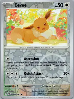 Pokemon Eevee SV06: Twilight Masquerade 135/167 Near Mint NM Reverse Holo - Image 1