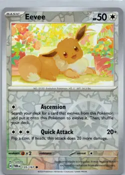 Pokemon Eevee SV06: Twilight Masquerade 135/167 Near Mint NM Reverse Holo - Image 1