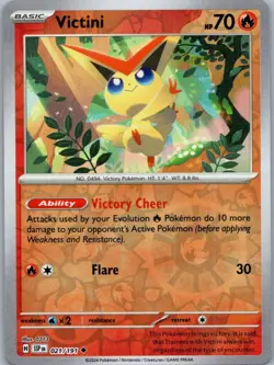 Pokemon Victini SV08: Surging Sparks 021/191 Near Mint NM Reverse Holo - Image 1