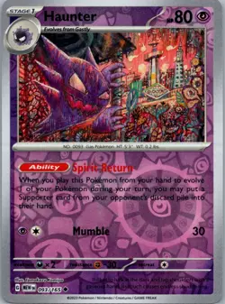Pokemon Haunter SV: Scarlet & Violet 151 093/165 Near Mint NM Reverse Holo - Image 1