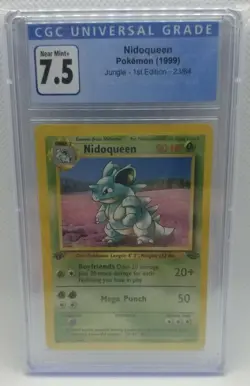 CGC 7.5 Nidoqueen 1st Edition Jungle 23/64 Pokemon 1999 Vintage Non-Holo WOTC NM - Image 1