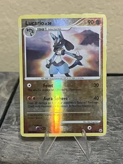 Lucario Reverse Holo 6/130 2007 Pokemon TCG Diamond & Pearl HP - Image 1
