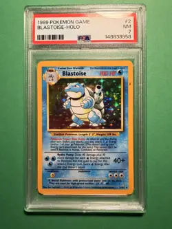 1999 POKEMON BASE SET UNLIMITED #2 BLASTOISE-HOLO PSA 7 - Image 1