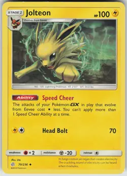 Jolteon Uncommon SM - Cosmic Eclipse 70/236 Pokemon - Image 1