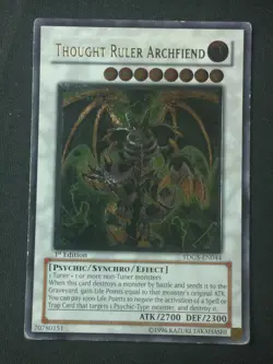 Yu-Gi-Oh TCG Duelist Genesis #TDGS-EN044 Thought Ruler Archfiend UR,1st Ed. MP - Image 1