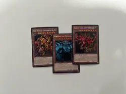 Yugioh Egyptian God Card set Obelisk Slifer Ra Prismatic Secret Rare SBC2 NM - Image 1