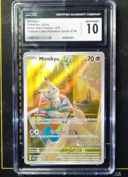 2024 POKEMON PALDEAN FATES POKEMON CENTER ETB PROMO SVP #075 MIMIKYU CGC 10 - Image 1