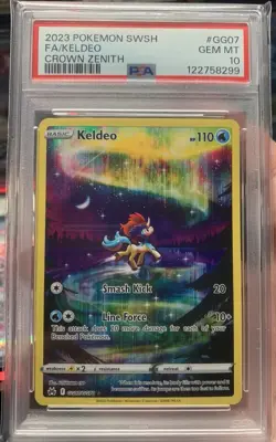 PSA 10 GEM MINT Keldeo Crown Zenith Full Art Holo Pokemon GG07/GG70 - Image 1