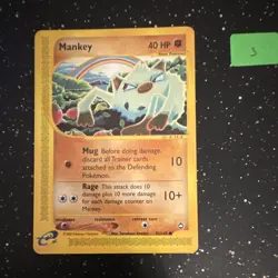 Mankey 092/147 Aquapolis Common Regular 40 HP Pokemon TCG English - Image 1