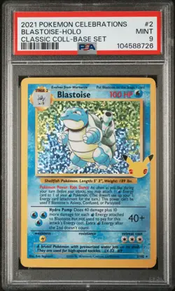 2021 Pokemon Celebrations Blastoise Holo #2 Classic Collection PSA 9 - Image 1
