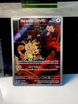 2025 POKEMON DESTINED RIVALS ILLUSTRATION RARE #203 TEAM ROCKET'S MEOWTH -CLEAN - Image 3