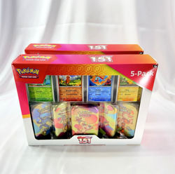 2x Pokemon Scarlet & Violet 151 5 Pack Mini Tins w/ 4 Promos Costco 5-Pack - Image 1