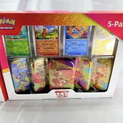 2x Pokemon Scarlet & Violet 151 5 Pack Mini Tins w/ 4 Promos Costco 5-Pack - Image 4
