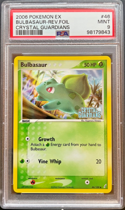Pokemon Bulbasaur EX Crystal Guardians Reverse Holo Stamped 2006 PSA Mint 9 - Image 1