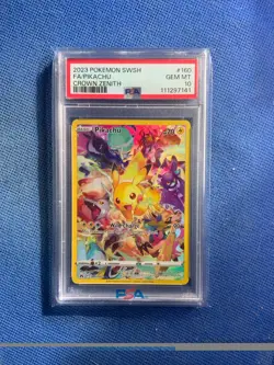 Pikachu 160/159 Crown Zenith Secret Rare Full Art FA Pokemon SWSH Graded PSA 10 - Image 1