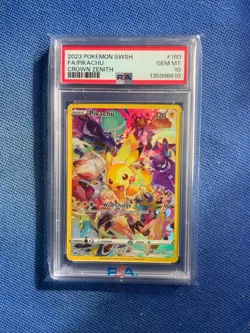 Pikachu 160/159 Crown Zenith Secret Rare Full Art FA Pokemon SWSH Graded PSA 10 - Image 1