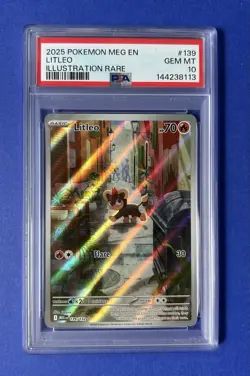 2025 Pokemon MEG EN Litleo Illustration Rare #139 PSA 10 GEM MT - Image 1