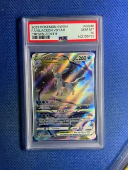 2023 Pokemon Swsh FA/Glaceon VStar Crown Zenith #GG40 PSA 10 GEM MT - Image 1