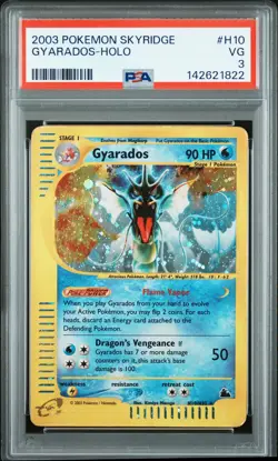 2003 POKEMON SKYRIDGE #H10 GYARADOS-HOLO PSA 3 - Image 1