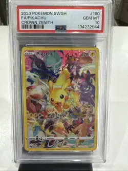 2023 Pokemon Crown Zenith Pikachu Full Art #160/159 PSA 10 - Image 1