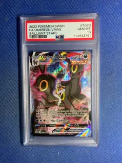 2022 Pokemon SWSH #TG23 FA/Umbreon VMAX Brilliant Stars PSA 10 - Image 1