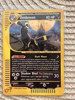Pokemon TCG Holo Rare Umbreon H29/H32 2003 Aquapolis + Swirl - Image 2