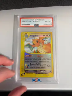 Dragonite Reverse Foil PSA 8 NM-MT (2002) Pokemon Expedition E-Reader Series #43 - Image 1