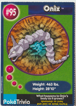 ONIX #95 - POKETRIVIA POKEMON THE FIRST MOVIE CARD BURGER KING ID210 - Image 1