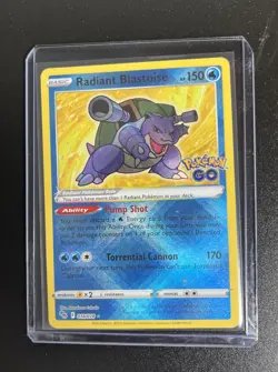 Pokemon TCG Radiant Blastoise 018/078 Pokemon GO Holo NM - Image 1