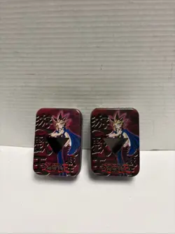 YuGiOh! Tin Deck Box Card Holder PSG 2003 Lot of 2 w/ Cards - Image 2